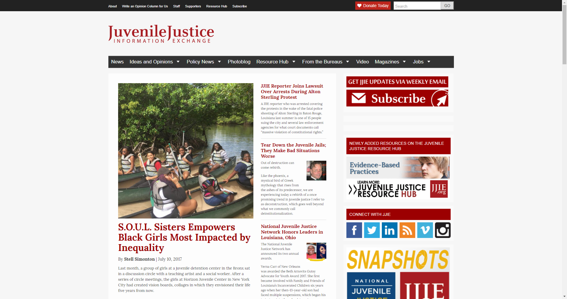 Juvenile Justice Information Exchange website