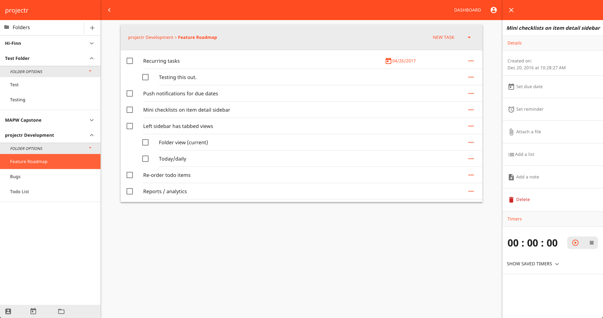 projectr task management app